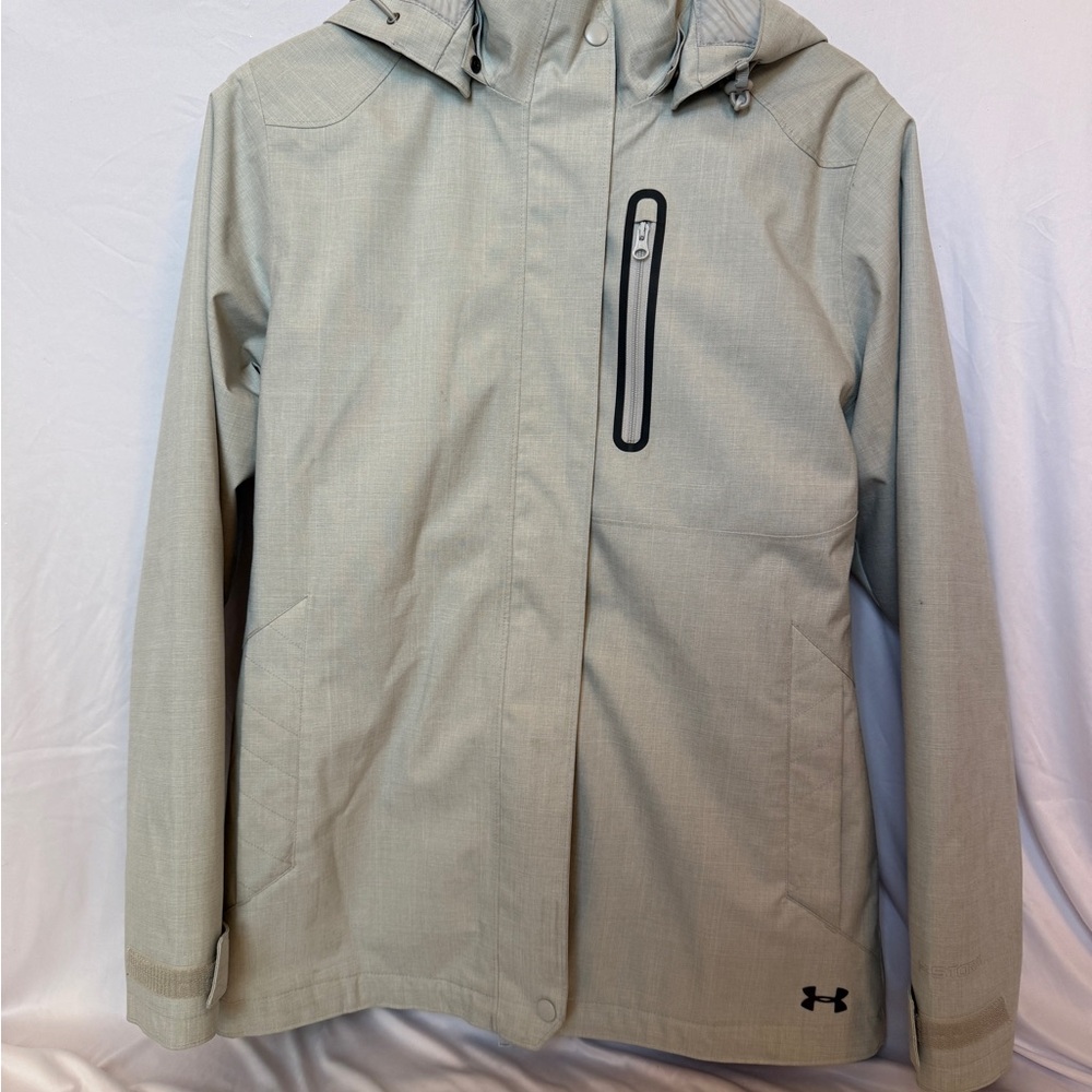 Under Armour Storm 2 in 1 Gray Hooded Jacket with Black Accents